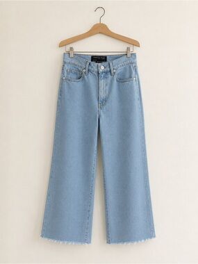 Veronica Beard Light Blue High-Rise Wide-Leg Jeans